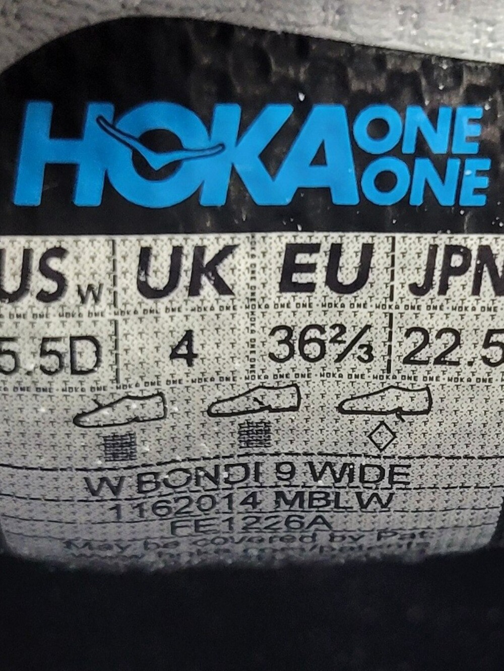 Hoka One One Bondi 9 Wide Women's Size US 5.5D Mineral Blue/Washed Blue Sneakers - Picture 13 of 13